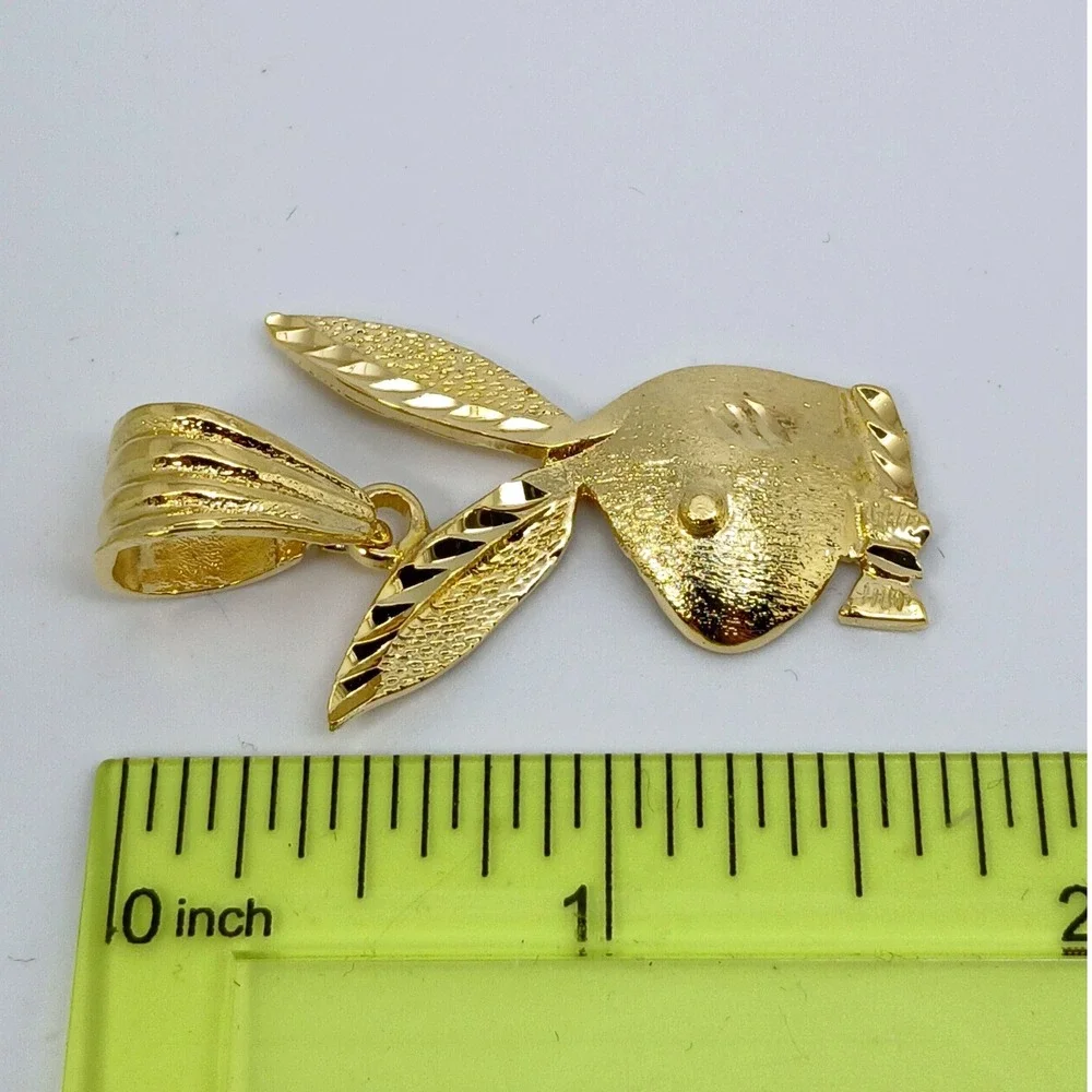 Karatbond Vintage Playboy Bunny Pendant Gold Diamond Cut Y2K NOS Made in USA